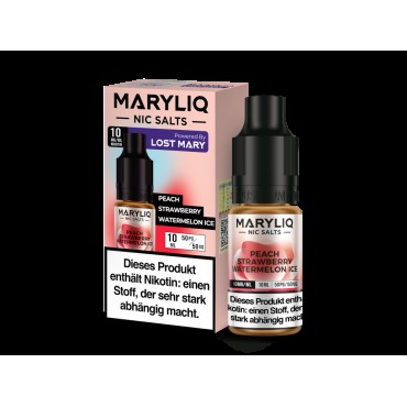 MARYLIQ - Peach Strawberry Watermelon Ice - Nikotinsalz Liquid